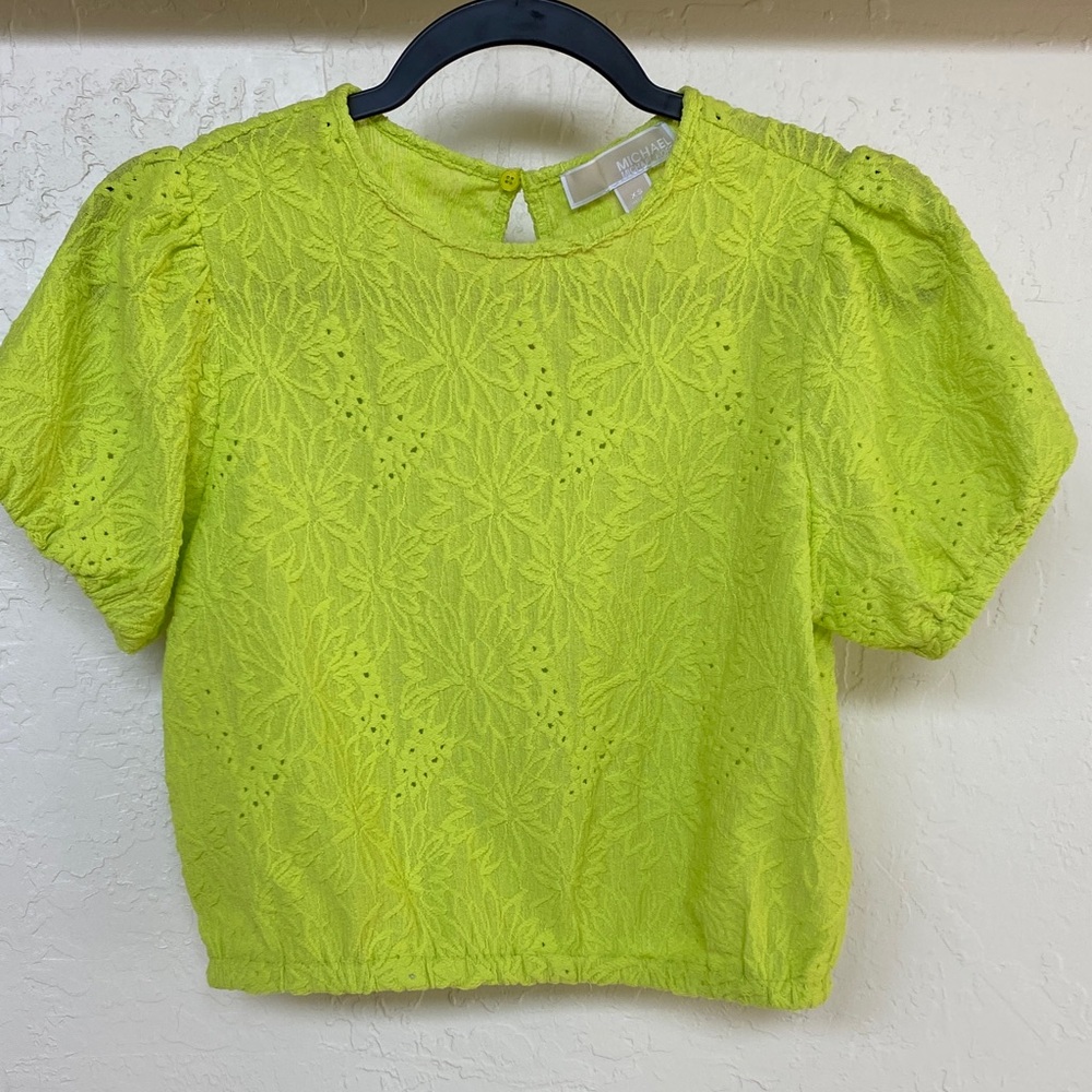 Michael Kors Neon Floral Eyelet Blouse